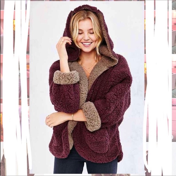 ecote fuzzy reversible jacket